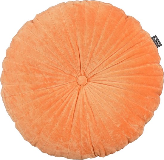 8720362962472 - Collection Baron Dekoratives Kissen - H10 x Ø45 cm - Baumwolle - Orange
