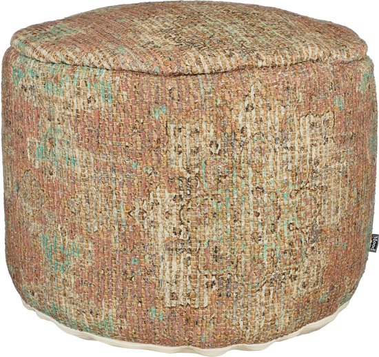 8720362962618 - Collection Pouf - H37 x Ø55 cm - Jute - Multicolour