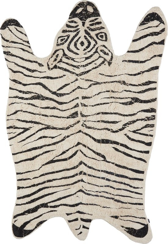 8720362962915 - Vorleger Kinderzimmer - Vorleger Dschungel - Zebra - 180 x 120 cm - SchwarzWeiß