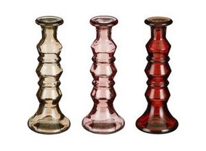 8720362980988 - - Mica Kerzenständer Eve rot rosa braun Recyeltes Glas 22 x ø 9 cm Kerzenhalter