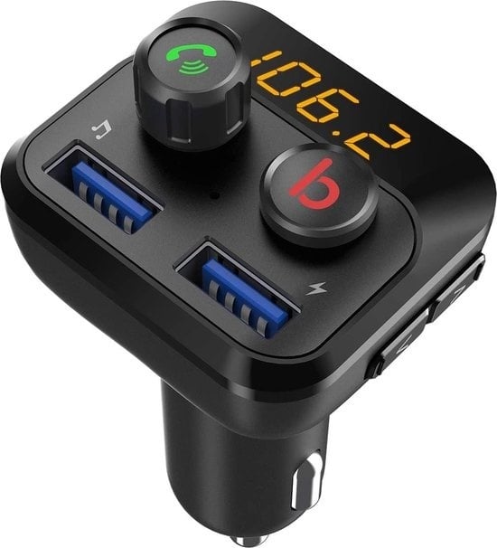 8720364477424 - FM Transmitter - Bluetooth Led Display USB + TF Unterstützung Dual Usb 34A Bluetooth Auto FM Transmitter