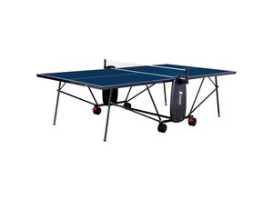 8720365063091 - Tischtennisplatte Deluxe 2800 klappbar in Blau Indoor klappbarer Tischtennistisch mit verstellbaren Beinen und Netz Ping Pong Tisch für Kinder &