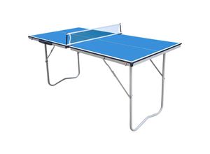 8720365063114 - Tischtennisplatte Mini 1500 Basic Klappbar in Blau Indoor klappbarer & tragbarer Tischtennistisch Ping Pong Tisch für Kinder & Erwachsene 150 x 67 x