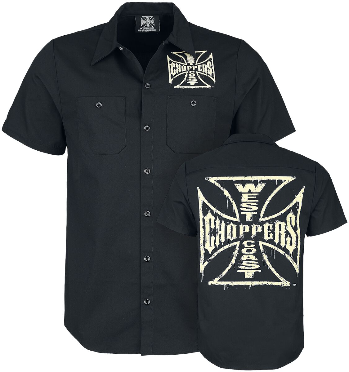 8720365336157 - Distressed OG Logo Kurzarmhemd schwarz in XL 8720365336157 - Distressed OG Logo Kurzarmhemd schwarz in XL