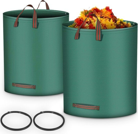 8720387478941 - Gartenabfallsack - 2er Set Gartenabfallsäcke faltbar - Gartensack - Gartenabfallbehälter - 2x 280 Liter - Grün