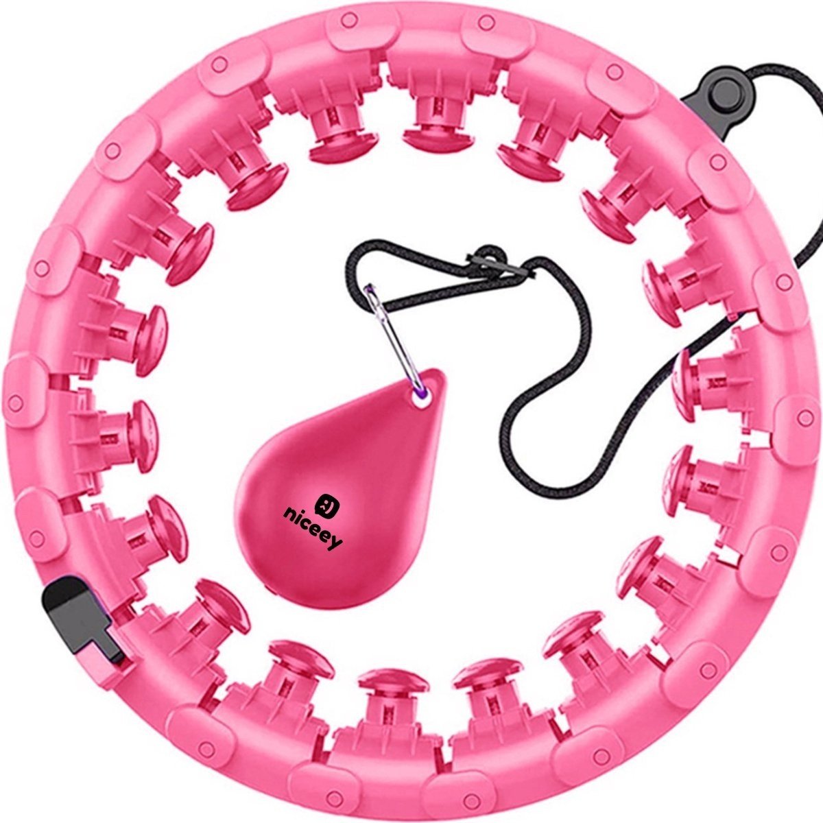 8720387757312 - Niceey Fitness Hula Hoop Reifen - mit Gewicht - Pink