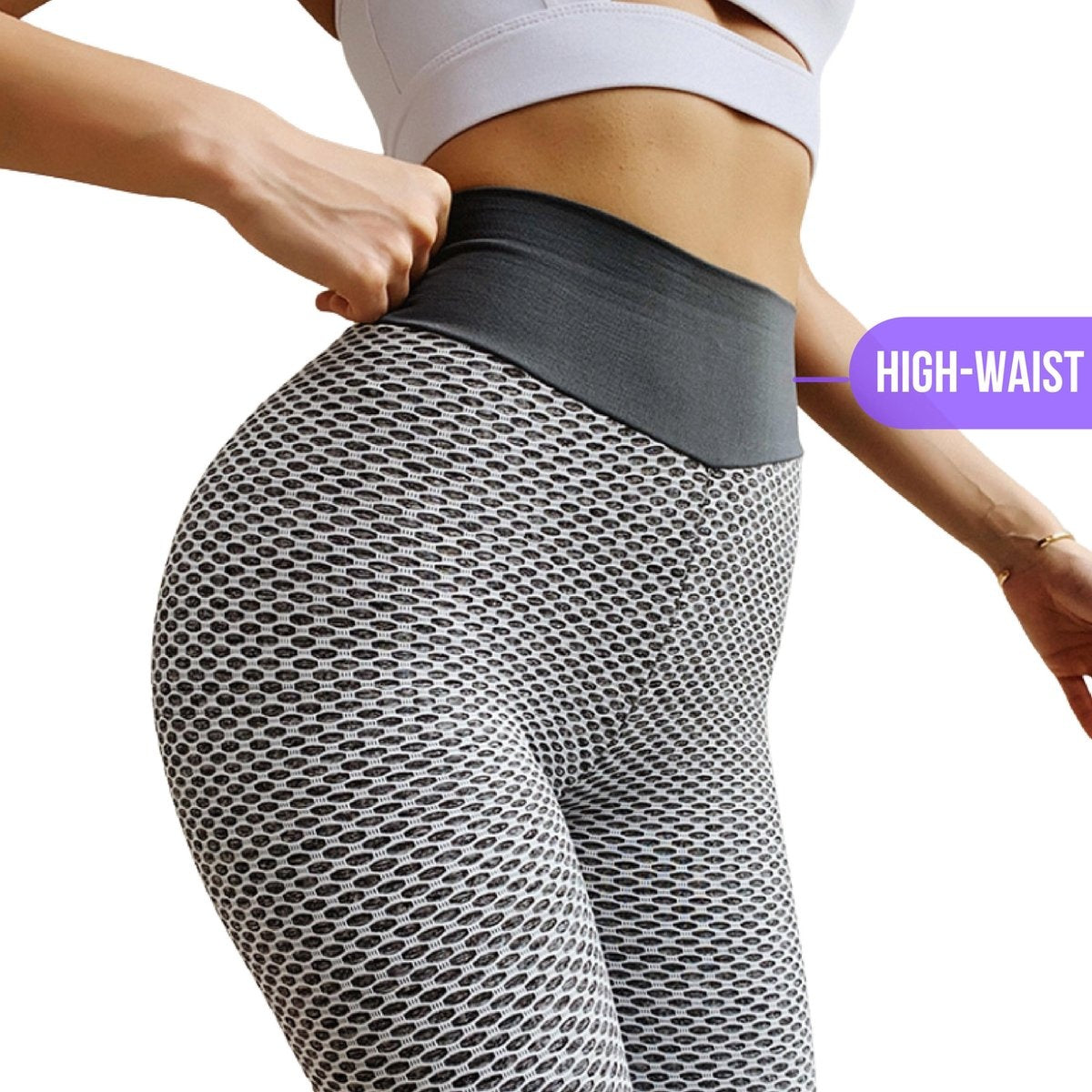 8720387823086 - MWÂ® TikTok Legging - Sport-Legging Ladies High Waist - Legging Ladies - Push Up Legging - Light Grey M