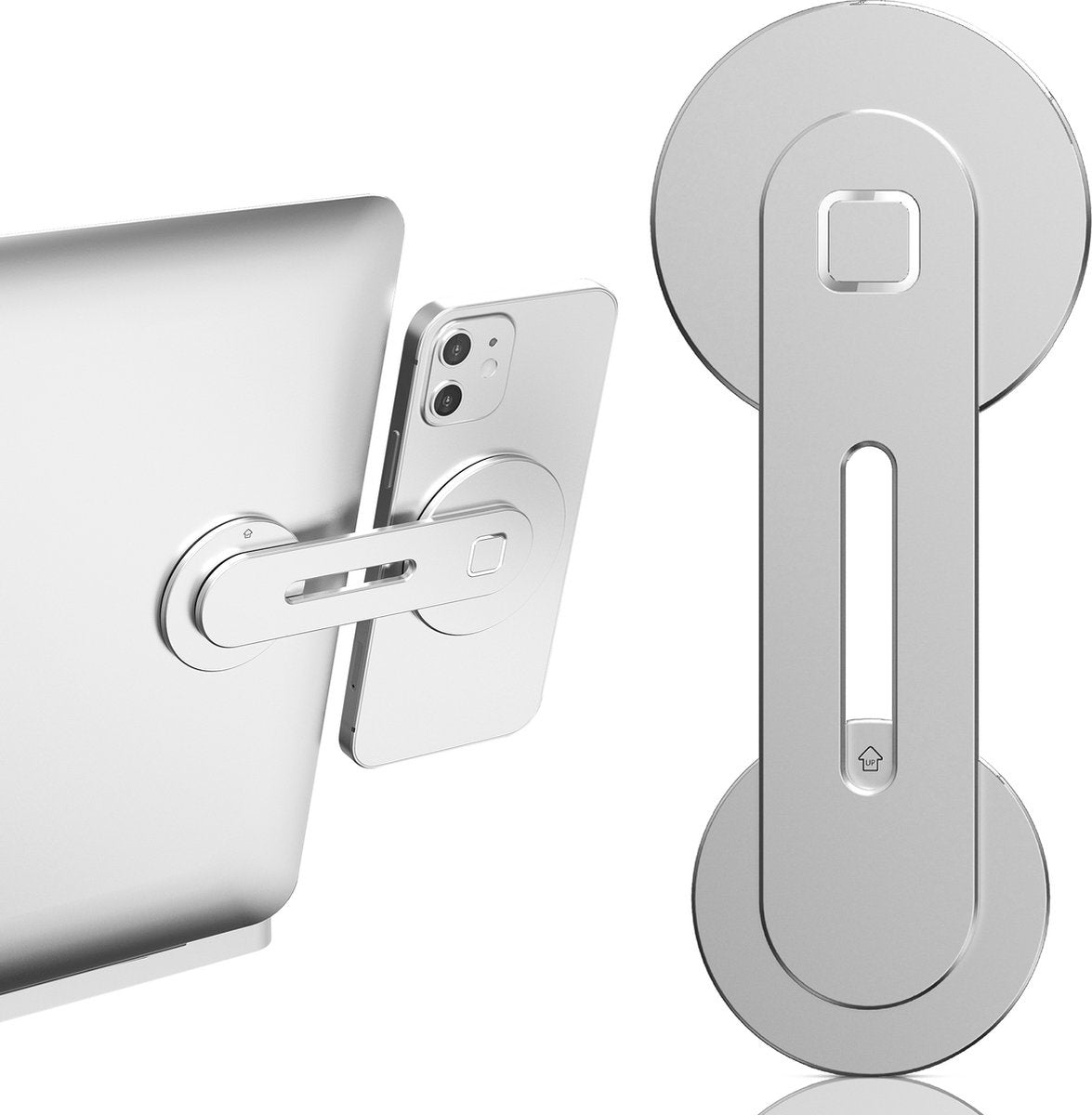 8720387823284 - MATTI® Telefonhalterung Schreibtisch - Telefonständer - Magnetische Telefonhalterung Laptop - Silber 8720387823284 - MATTI® Telefonhalterung Schreibtisch - Telefonständer - Magnetische Telefonhalterung Laptop - Silber