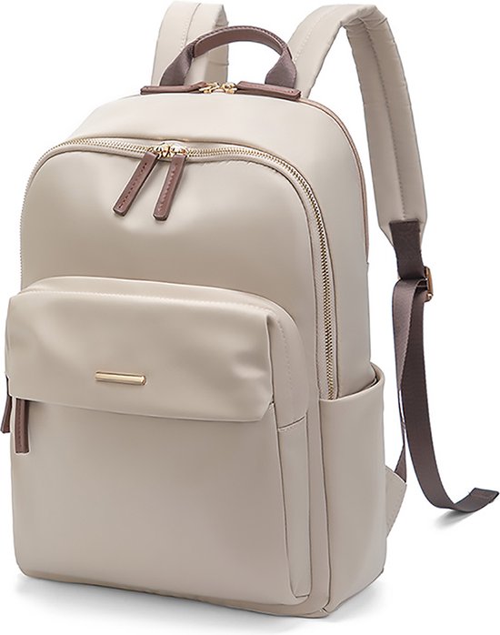 8720387823802 - AramaeÂ® - Rucksack Damen - Rucksack Damen - Rucksack Mädchen - Laptop Tasche 14 Zoll - Schultasche - Beige Rucksack