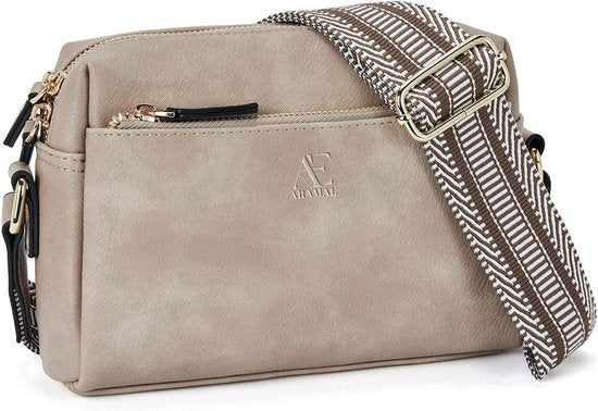 8720387823833 - Aramae® - Umhängetasche Damen - Umhängetaschen - Schultertasche - Handytasche - Beige