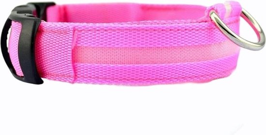 8720387846771 - Leuchthalsband LED Größe M 37 - 46 cm Hundehalsband Welpe Riemen - Rosa Hund Katze Kätzchen Katze