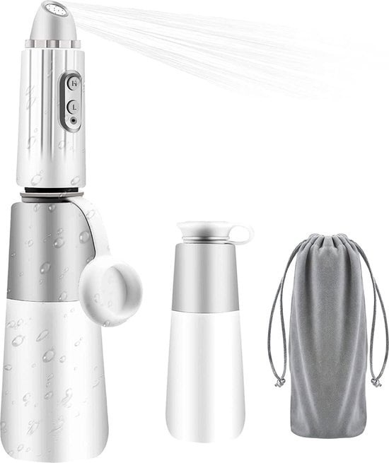 8720387918508 - Safe Age® Bidet - Elektrisch & wiederaufladbar mit 2 Sprühköpfen und Reisetasche - Mobiles Bidet - Peri Bottle - Vaginaldusche