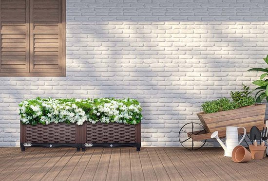 8720512986228 - Rattan-Pflanzgefäß - integriertes Bewässerungssystem - Modell Gamma