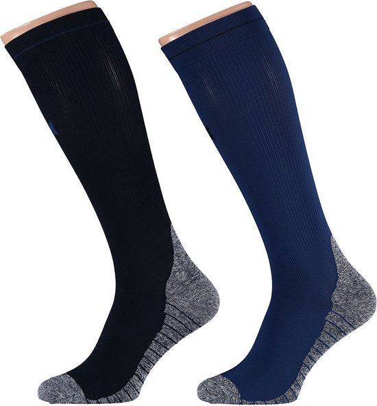 8720566171335 - Compression Socks Running - 2 Paar Laufsocken - Multi Blue - Kompressionssocken - Größe 39 42