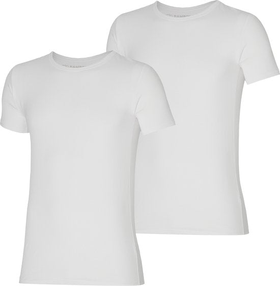 8720566351737 - Herren-T-Shirt Bambus - Rundhalsausschnitt - 2er-Pack - Weiß - XL 8720566351737 - Herren-T-Shirt Bambus - Rundhalsausschnitt - 2er-Pack - Weiß - XL