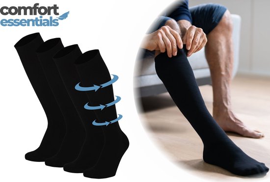 8720566837392 - - Kompressionssocken - Stützsocken Männer - 2 Paar - Schwarz - 43 46 - Unisex - Reisesocken - Kompressionssocken - Stützsocken Frauen - Kompressionssocken