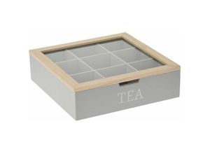 8720573021432 - Excellent Houseware - Teebox mit Aufschrift tea mdf 24 x 24 x 7 cm