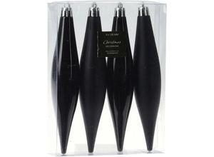 8720573050180 - Home Styling - Weihnachtskugeln längliche schwarze Eiszapfen 4er-Set