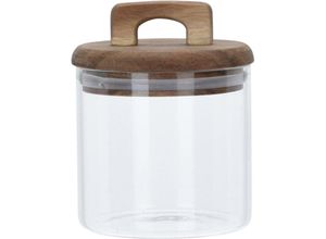 8720573185257 - Excellent Houseware - Glas für Lebensmittelaufbewahrung Holzdeckel 750 ml