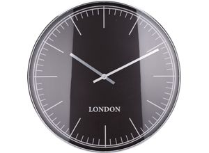 8720573230469 - H&s Collection - Wanduhr mit Silberrand London Schwarz und Silbern Mehrfarbig