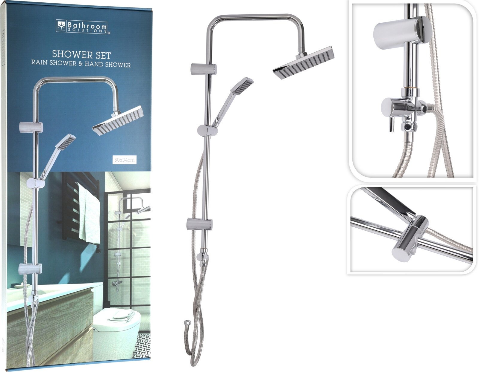 8720573287692 - Bathroom Solutions Regenbrause-Set MIT Handbrause 150cm