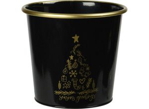 8720573398008 - Home Styling - Metalleimer für Weihnachten schwarz 205 x 18 cm