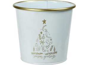 8720573400558 - Koopman International Bv - Metalleimer für Weihnachten weiß 15 x 17 cm