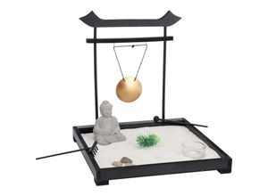 8720573461580 - Entspannungsset ZEN GARTEN mit Buddha-Figur und Gong 12 x 15 cm