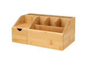 8720573531764 - Eleganza - Kosmetik-Organizer Bambus natürliches Material 24 x 15 x 11 cm