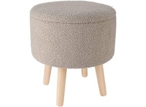 8720573703475 - Home Styling - Hocker mit Stauraum Ø35x40 cm Taupe Home&Styling