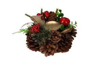 8720573728232 - Home Styling - Kerzenhalter aus Zapfen Weihnachtsdeko 15 cm