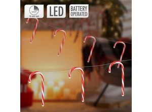 8720573732864 - Ecd Germany - led Lichterkette mit 7 Zuckerstangen 330 cm mit 28 warmweißen LEDs batteriebetrieben mit Timer Weihnachten Innen Deko Beleuchtung