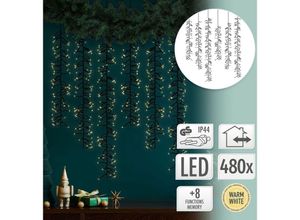 8720573826273 - Ecd Germany - led Lichterkette Lichtervorhang 1m mit 480 warmweißen LEDs Lichternetz mit 8 Modi + Timer 6 Strängen Innen- und Außenbereich IP44