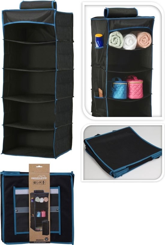 8720573931717 - Tent Organizer - Hängeorganizer mit 5 Fächern - 34x34x85cm-600D Oxford Polyester-PU beschichtet