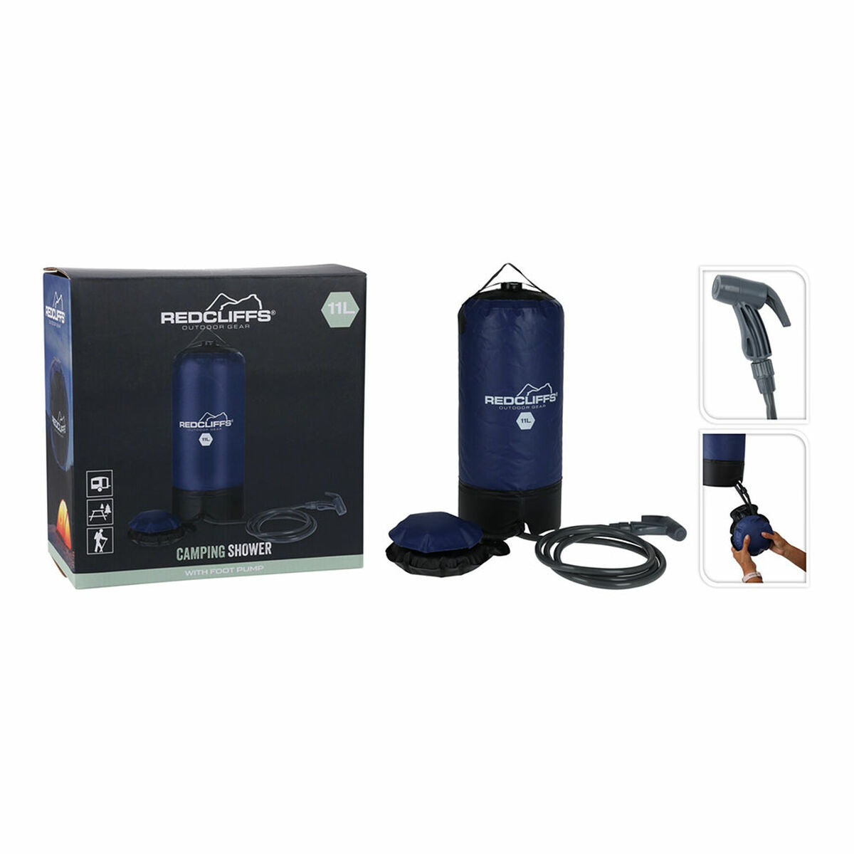 8720573964425 - Tragbare Dusche für Camping Blau 11 L 8720573964425 - Tragbare Dusche für Camping Blau 11 L