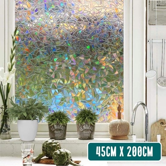 8720589186712 - Fensterfolie HR++ 45x200cm - Solar & Isolierend - Statisch - Regenbogen Splitter