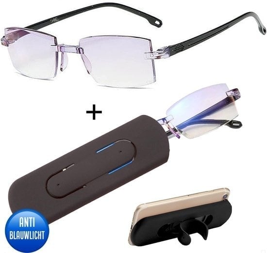 8720589186934 - Shine Anti Blue Light Computerbrille 200 - Multifokale Displaybrille - Lesebrille für Damen und Herren - inkl Zubehör