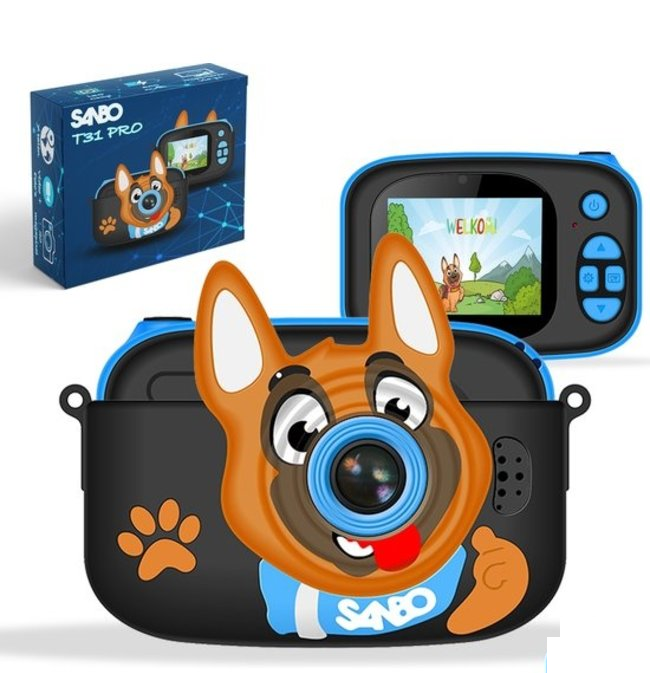 8720589320048 - T31 Pro Kinderkamera - Blau   Schwarz - Inkl 32Gb Sd Karte und Reader - Fotokamera Kinder - Vlogging - Spielkamera