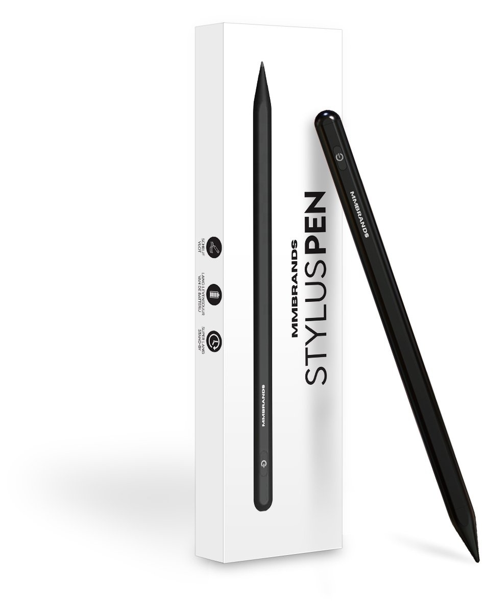 8720589588189 - MM Brands Active Stylus Pen - Touchscreen - Geeignet für Apple Ipad - Alternative Apple Pencil - Schwarz