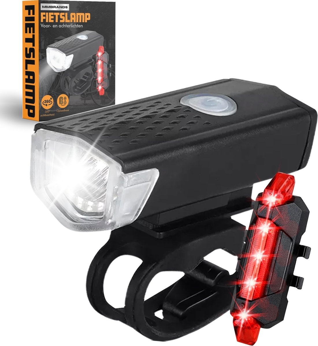 8720589588608 - Bicycle Light Set - Fahrradlicht - Vorder- und Rücklicht - USB Wiederaufladbar - LED