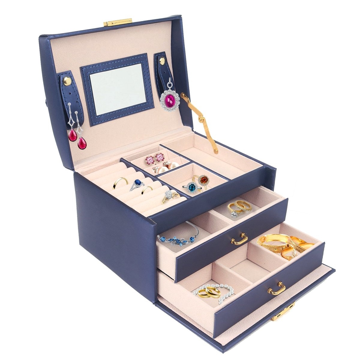 8720589588790 - MM Brands Jewellery Box - Jewellery Holder and Organizer - Schmuckkästchen - Schmuckkästchen mit Schloss