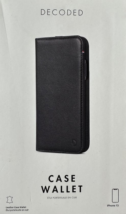 8720593004064 - Apple iPhone 13 Case - - Case Wallet Series - Echtes Leder Bookcase - Schwarz - Case geeignet für Apple iPhone 13