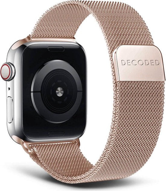 8720593013394 - DECODED Edelstahl Apple Watch Band - Geeignet für Series 1-9 SE - 42 44 45 mm - Starker Magnetverschluss - Mattgold 8720593013394 - DECODED Edelstahl Apple Watch Band - Geeignet für Series 1-9 SE - 42 44 45 mm - Starker Magnetverschluss - Mattgold