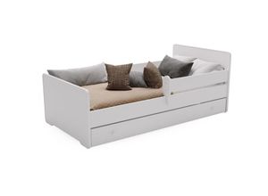 8720602828070 - Viking Choice - Kleinkinderbett max - 160x80 cm - mit Schublade und Rausfallschutz - weiß