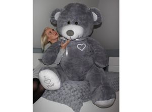 8720602853041 - Viking Choice - Riesiger großer Teddybär weiches Kuscheltier – 105 x 85 cm – grau