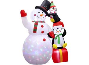 8720602895072 - Viking Choice - Weihnachtsdekoration für den Außenbereich – aufblasbarer Schneemann mit led – 180 cm