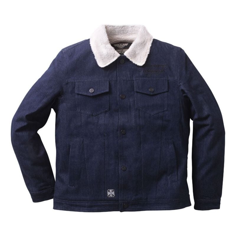 8720604352269 - WCC Sherpa Lined Canvas Jacket Übergangsjacke blau in M 8720604352269 - WCC Sherpa Lined Canvas Jacket Übergangsjacke blau in M