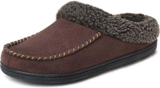 8720618090256 - Hausschuhe Herren - Hausschuhe - Größe 42 43 - Cognac - Rutschfest - Comfeet