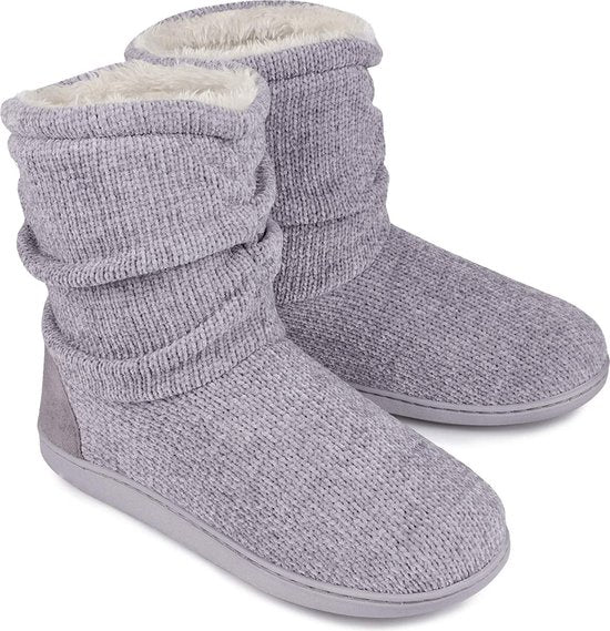 8720618091413 - Hausschuhe Damen - Hausschuhe - Größe 40 41 - Grau - Rutschfest - Comfeet
