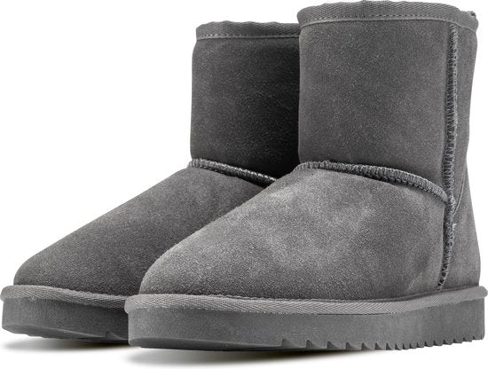 8720618091680 - Hausschuhe Damen - Hausschuhe - Damenstiefel - Rutschfest - Memory Foam Fußbett - Grau - Größe 40